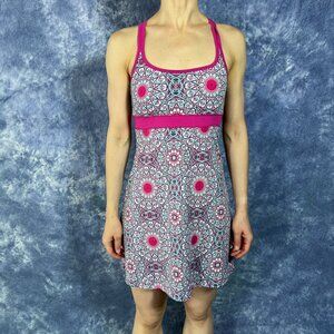 Lola Pink & Blue Geometric Pattern Athletic Sun Dress Sz M